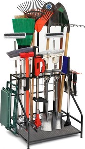 Garden Tool Organizer for Garage, Garden Tool Rack, Up to 58 Long Handled Tools, Yard Tool Holder for Garage, Shed, Outdoor, Tool Stand
