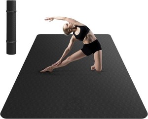 HAPBEAR Extra PURPLE Large Yoga Mat - 72x48x6mm (14 inch), Non-Slip, Durable, Thick Wide Exercise Mat for Home Workouts, Yoga, Pilates, Stretching and Cardio Workouts