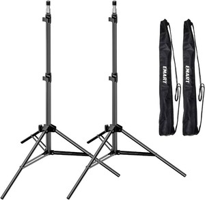 EMART 7Ft Light Stand for Photography, Speedlight, Flash, Softbox-2 Pack  Portable Photo Video Tripod Stand with Carry Case for Strobe Light, Camera, Photographic Portrait