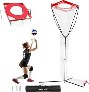 Bearwill Volleyball Setter Trainer Net, Volleyball Training Equipment  Adjustable Angle Height 8-13 FT Setter Net, Indoor Outdoor Volleyball Practice Net System for Serving, Spiking and Setting