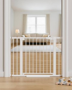 Cumbor 30-40.6 in Baby Gate for Stairs and Doorways, Dog Gate Indoor White  Moms Choice Awards Winner, Auto Close, Double Lock, Safety Child Gate for Toddlers & Pets, Pressure or Hardware Mounted
