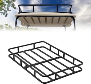 KEMIMOTO Golf Cart Roof Rack Compatible with 1994-2013 EZGO TXT  50 x 33 x 5 Inch Basket, Matte-Coated Metal, Welded Frame, No-Drill Mounting Hardware, Storage Organizer
