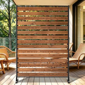 $150 6FT Wooden Privacy Screen, Upgrade Outdoor Specialty Anti-Corrosion Wood  Heavy Duty, Thickened and Widened Panel Outdoor Privacy Screen for Balcony, Patio, Courtyard, Trash Can, Air Conditioner