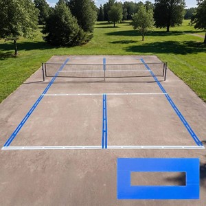 PP Plastic Court Line Marking Kit 44x20 ft - Full Size Reusable Paddle Sport Court Template, Waterproof Durable Stencil for Outdoor & Indoor Use, Easy Layout with Accessories Included