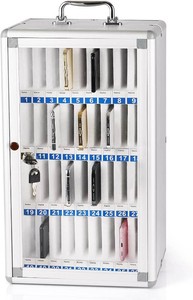36 Slots Aluminum Alloy Cell Phone Locker, Phone Holder for Classroom  Cell Phone Lock Box, Wall-Mounted Phone Holder with a Locked, Phone Storage Cabinet, Can be Carried by Hand