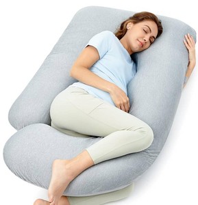 Momcozy Pregnancy Pillow for Sleeping - U Shaped Full Body Maternity Pillow  Removable Cooling Cover, Support for Back, Legs, Belly, Hips for Pregnant Women, Side Sleeper, 57 Inch, Grey