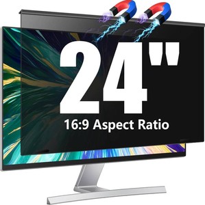 Magnetic Computer Privacy Screen Filter 24 Inch for Frameless Monitor Thin Bezel 169 Widescreen, 24in Hanging Removable Anti Glare Blue Light Eye Protection Shield, Anti Spy Protector Panel