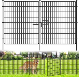 $118 15 Panels No Dig Fence with Gate, 32 in(H) X 36 ft(L) Garden Decorative Fence Animal Barrier for Dogs, Rustproof Metal Garden Edging Border for Outdoor, Yard, Patio, Black