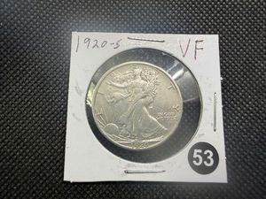 1920-S Walking Liberty Silver Half Dollar Marked VF When Purchased - Greysheet Wholesale Value for a VF20 is $100