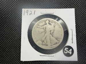 Semi-Key Date 1921 Walking Liberty Silver Half Dollar