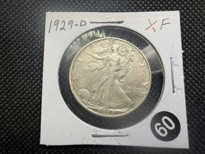 1929-D Walking Liberty Silver Half Dollar Marked XF When Purchased- Greysheet Wholesale Value for an XF40 is $90
