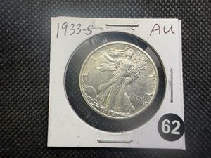 1933-S Walking Liberty Silver Half Dollar Marked AU When Purchased - Greysheet Wholesale Value for An AU50 is $245