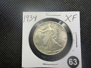 1934 Walking Liberty Silver Half Dollar Marked XF When Purchased