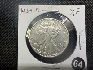1934-D Walking Liberty Silver Half Dollar Marked XF When Purchased