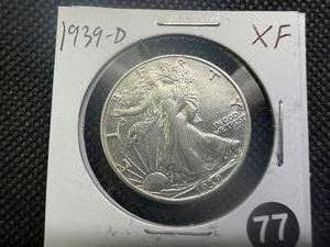 1939-D Walking Liberty Silver Half Dollar Marked XF When Purchased