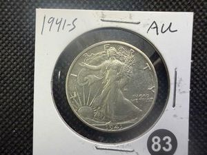 1941-S Walking Liberty Silver Half Dollar Marked AU When Purchased