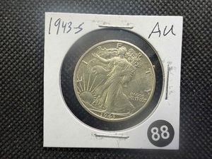 1943-S Walking Liberty Silver Half Dollar Marked AU When Purchased