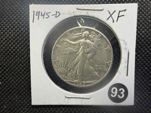 1945-D Walking Liberty Silver Half Dollar Marked XF When Purchased