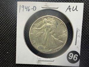 1946-D Walking Liberty Silver Half Dollar Marked AU When Purchased