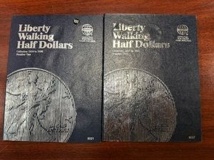 Two Whitman Walking Liberty Coin Folders 1916 - 1936 and 1936-1947 - No Coins.
