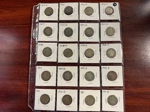 Twenty Silver Barber Quarters  1905 - 1911 (includes Better Dates 1908-S, 1909-O, and 1911-D)  -  Greysheet Wholesale Value for these coins at G4 totals $377.89