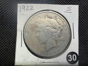 1922-S Silver Peace Dollar