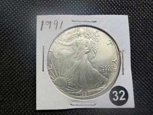 1991  Beautiful Uncirculated 1 Oz. Silver American Eagle