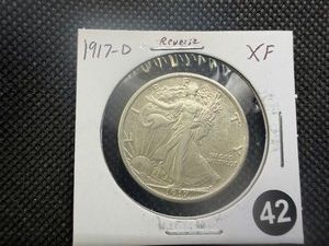 1917-D Reverse  Walking Liberty Silver Half Dollar Marked XF When Purchased- Greysheet Wholesale Value for an XF40 is $230