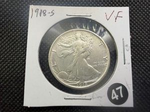 1918-S Walking Liberty Silver Half Dollar Marked VF When Purchased