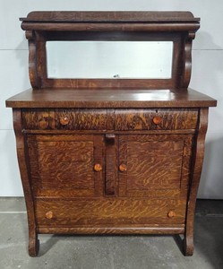 Tiger Oak Solid Wood Buffet wMirror