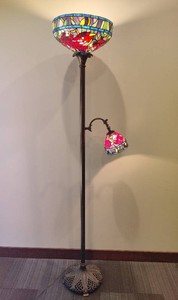 STUNNING Tiffany Style Stained Glass Floor Lamp