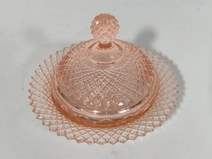 Anchor Hocking Miss America Pink Depression Glass Butter Dish wLid