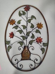 Vintage Metal MCM Floral Decor