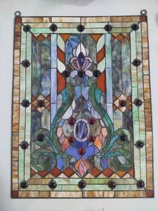 Tiffany Style Stained Glass Victorian Style Window Panel