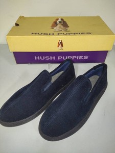 Mens Hush Puppies Navy Blue Corduroy Slippers (Size 10) New in Box