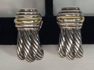 14KSterling David Yurman Cable Style Earrings