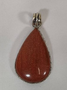 925Sterling Teardrop Agate Pendant