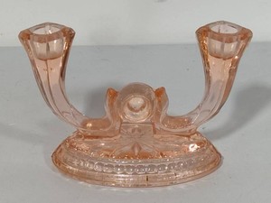 Heisey Pink Depression Glass Candle Holder