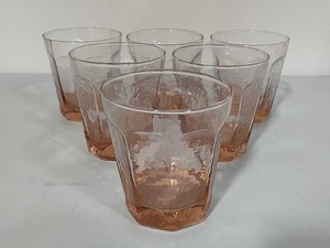 Libby Chivalry Pink Tumbler Glasses (6)