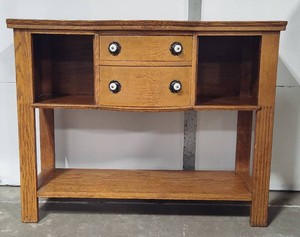 Arts & Crafts Style Solid Oak Buffet wCurved Drawers