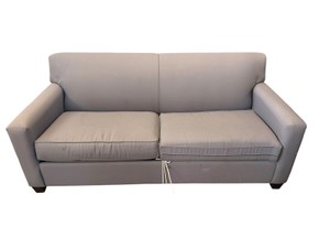 77-Inch Gray Upholstered Queen Sleeper Sofa with Pull-Out Mattress