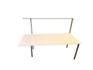 72 White Laminate Work Table with 52 High Metal Frame  Connects to Lot 83