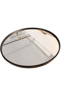 24 Round Black Framed Wall Mirror  Modern Minimalist Style