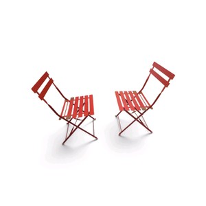 2 Folding Red Outdoor Chairs