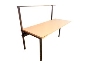 72 White Laminate Work Table with Metal Frame  Connects to Lot 82