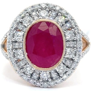 GIA Certified 3.43 Carat Natural Burmese Ruby & 1.04 Carat Natural Diamond Ring in Platinum $25,680 Appraisal VIDEO