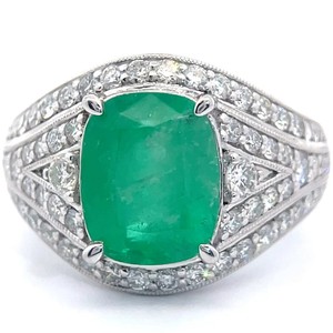GIA Certified 2.99 Carat Natural Colombian Emerald & 0.98 Carat Natural Diamond Ring in Platinum $29,630 Appraisal VIDEO