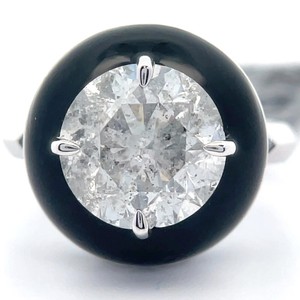 Oscar Friedman 4.95 Carat Natural Diamond & Black Enamel Ring in Platinum $47,427 Appraisal VIDEO