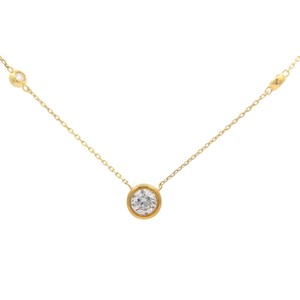 0.57 Carat Diamond Bezel Solitaire Pendant Necklace w Report VIDEO