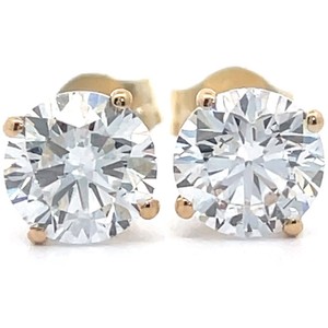 Classic 1.50 Carat Round Diamond Solitaire Stud Earrings in 14k Yellow Gold $1,495 Retail VIDEO